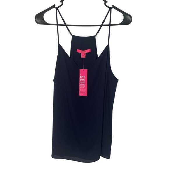 Lilly Pulitzer NWT Navy Blue Racerback Tank Top M Beach Comfort Relaxed - Picture 1 of 8